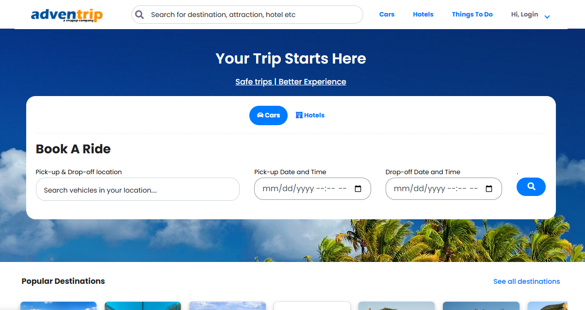 Hotels & Travel – Adventrip Travel Website